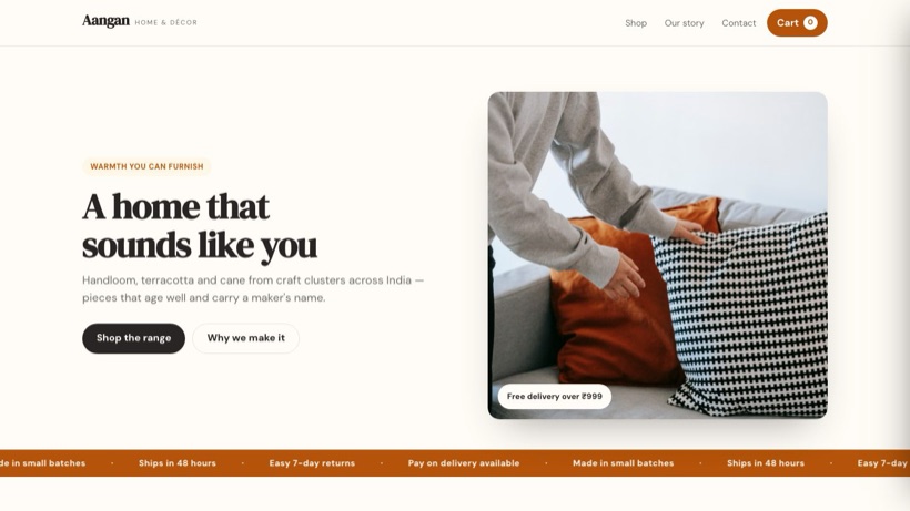 Aangan template preview