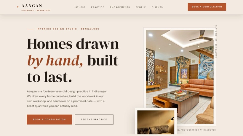 Aangan Interiors template preview