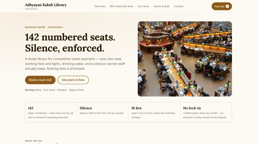 Adhyayan Kaksh Library template preview