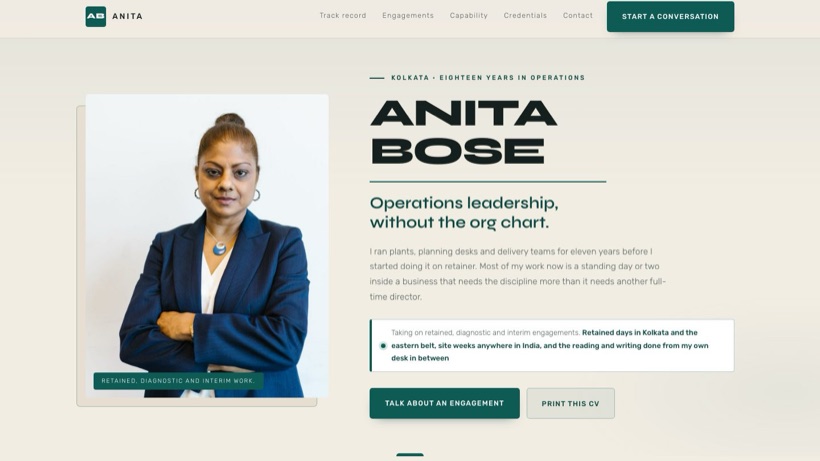 ANITA BOSE template preview
