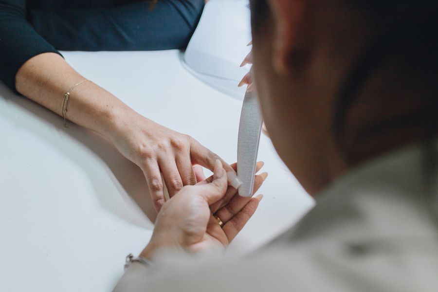 A manicure in progress at the Kaaya hand and foot studio