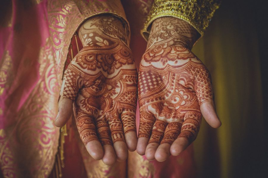 Fresh henna detail from the mehndi studio