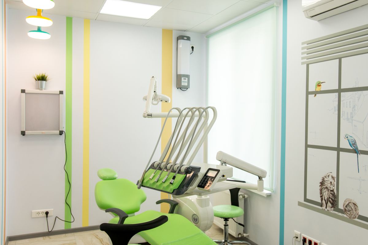 The bright, plant-filled treatment room at Pearl Dental Studio