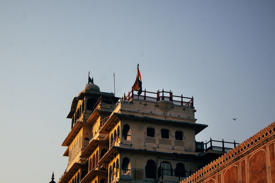 Jaipur's historic skyline glowing at golden hour