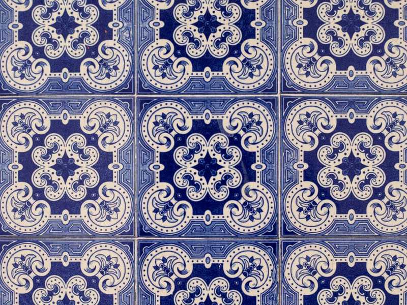 Blue and white Portuguese azulejo tiles