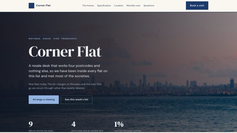 Corner Flat template preview