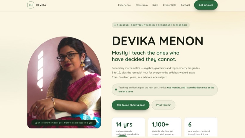 DEVIKA MENON template preview