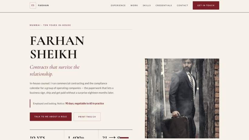 FARHAN SHEIKH template preview