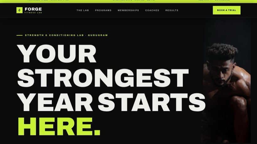 FORGE Fitness Lab template preview