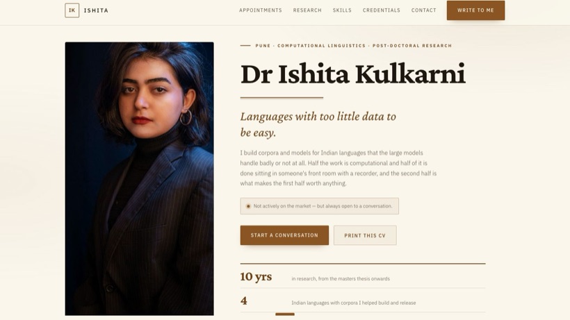Dr Ishita Kulkarni template preview
