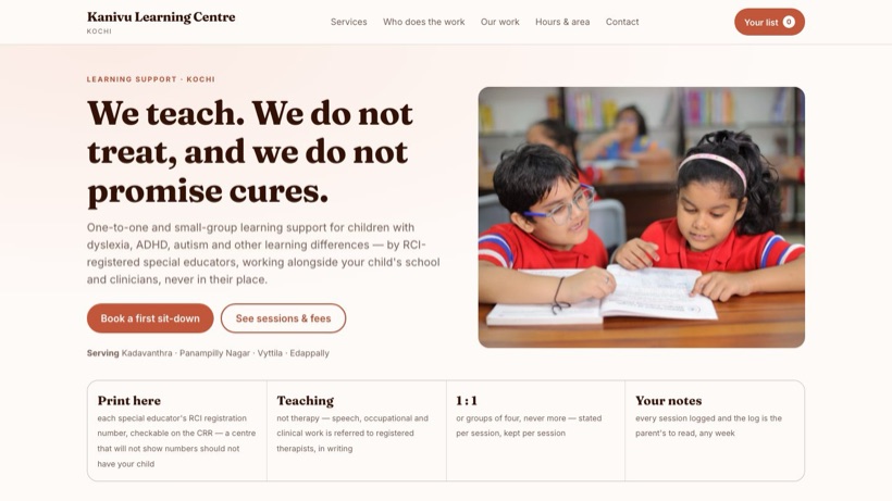 Kanivu Learning Centre template preview