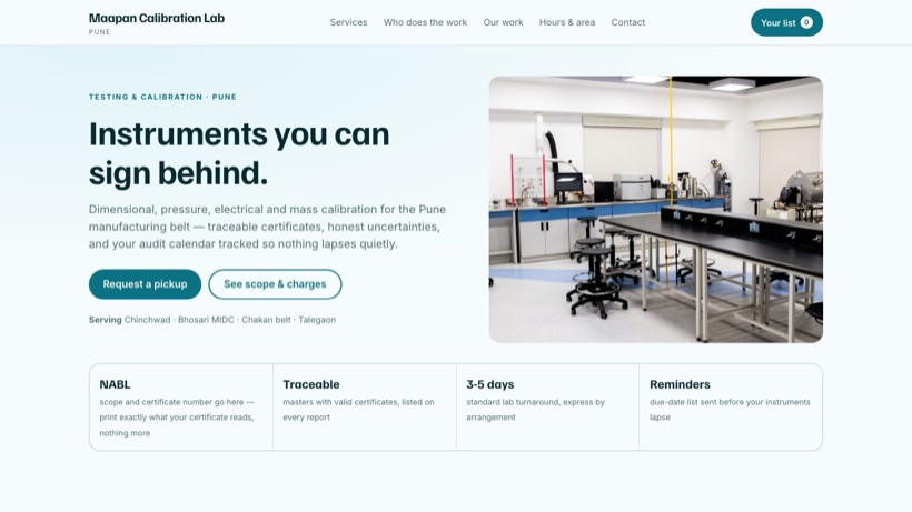 Maapan Calibration Lab template preview
