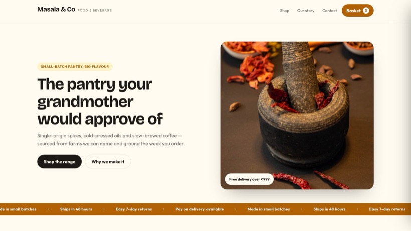 Masala & Co template preview