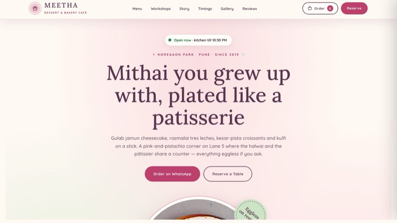 Meetha template preview