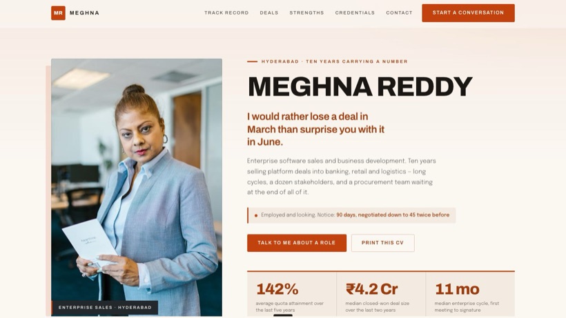 MEGHNA REDDY template preview