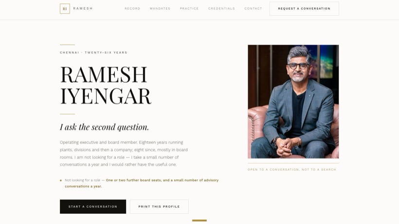 RAMESH IYENGAR template preview