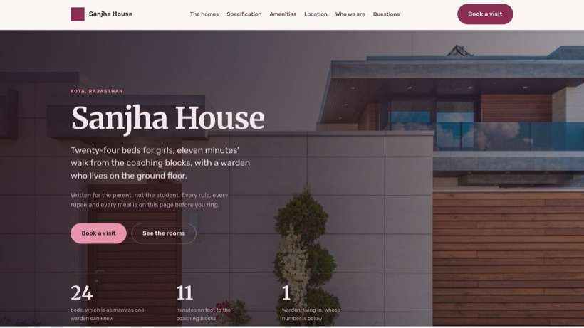Sanjha House template preview
