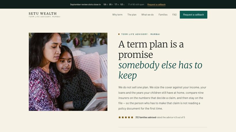 SETU WEALTH template preview