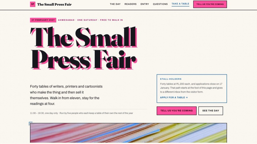 The Small Press Fair template preview