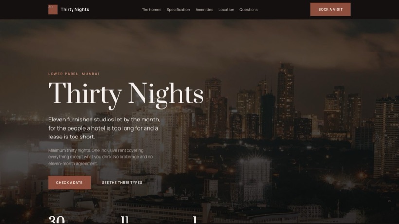 Thirty Nights template preview