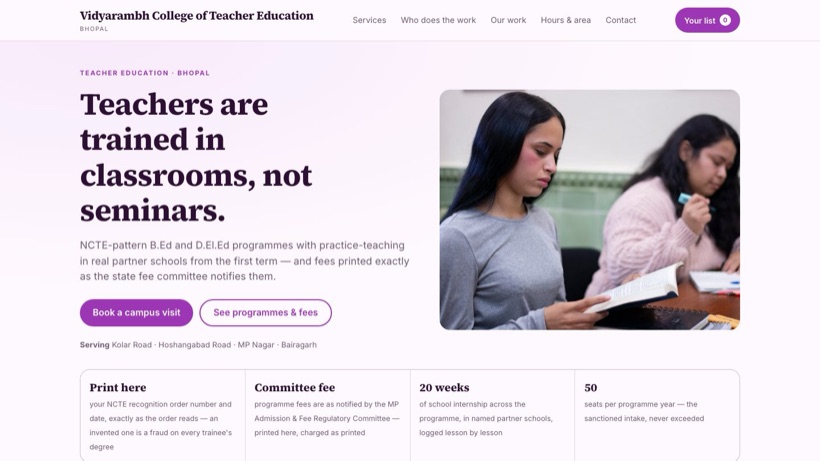 Vidyarambh College of Teacher Education template preview