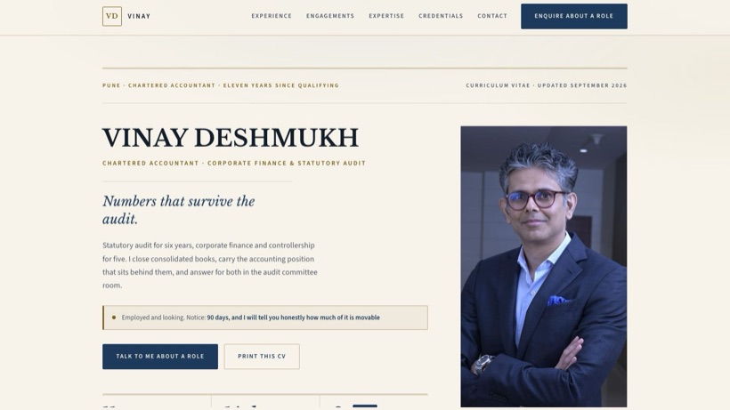 VINAY DESHMUKH template preview