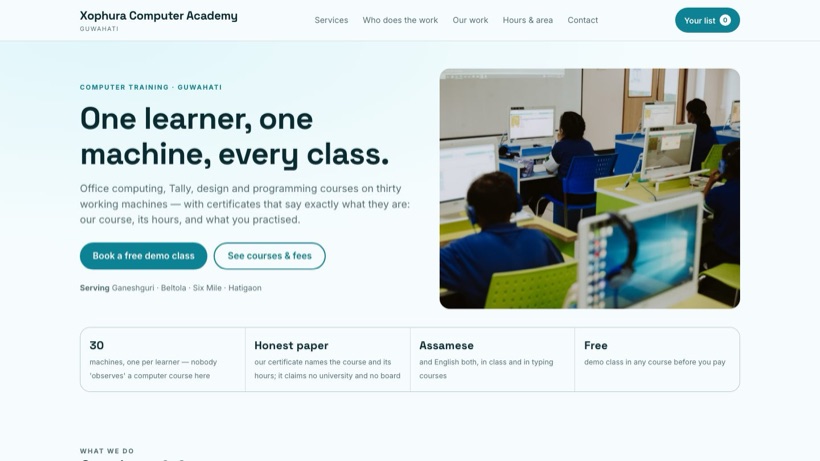 Xophura Computer Academy template preview